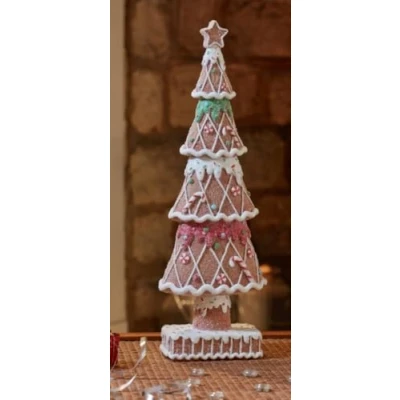Image of Three Kings Large Christmas Glitter Gingerbread Tree Table Top Decoration 30cm Tall