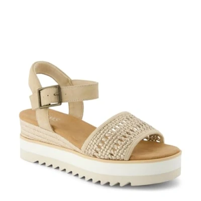 Image of TOMS Women&#039;s Diana Sandal, Champagne Metallic Basket Weave/Suede, 3 UK
