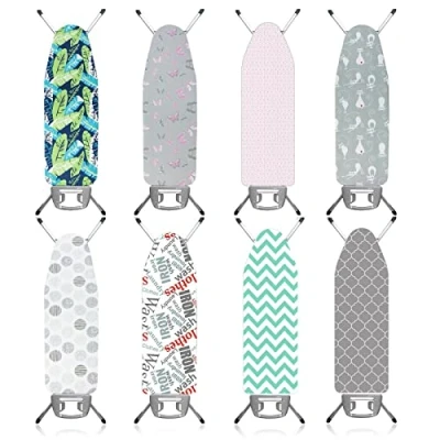 Image of Lightweight Folding Ironing Board Iron Rest Sturdy 4 Leg With Strong Frame And 100% Cotton Cover Boards Free Standing Compact Easy Carry (110x38cm)