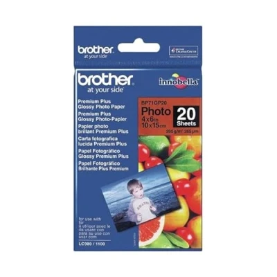 Image of Brother Gloss Photo Paper 4 x 6 Inch (Pack of 20) BP71GP20 + Free finchley Refill Pen (1)