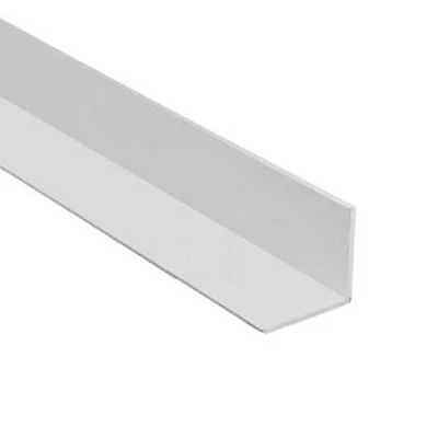 Image of White 1.2 Metre UPVC Plastic Rigid Angle 25mm x Trim Lengths 90 Degree Pack Size: 5