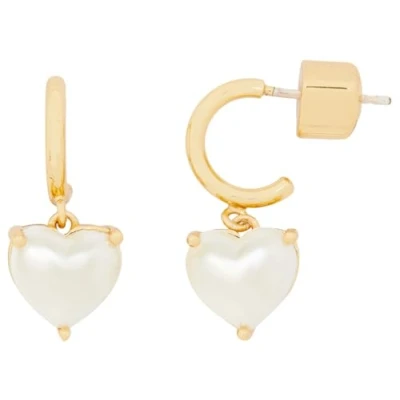 Image of Kate Spade New York Heart Huggies, Pearl