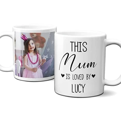 Image of Thoughtful Gifts Premium Personalised Mug for Mum, Add Name and a Special Photo, Mother’s Day, Photo Day Mug, Gift Christmas or Birthday Present