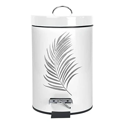 Image of Douceur d&#039;Intérieur, Pedal Bin (3 L) Orbella White/Silver, Metal