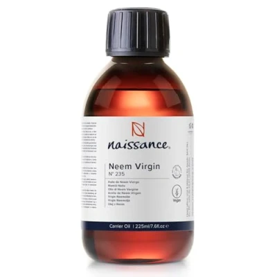 Image of Naissance Virgin Neem Oil (No.235) 225ml Pure, Natural, Unrefined, Vegan for Hair, Nail, Eyebrow, Scalp, Skin, Body and Plants