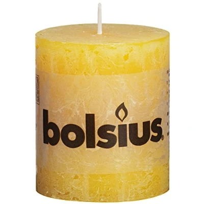 Image of Rustic Pillar Candle 80 X 68 mm (Pack of 6) Vibrant Orange