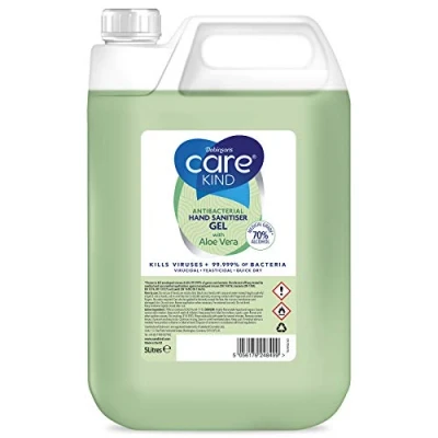 Image of 70% Hand Sanitiser gel 5 Litre with Aloe Vera Extract Antibacterial sanitizer made Medical Grade Alcohol, Kills Viruses &amp; 99.999% of bacteria. Bulk 5ltr refill (Aloe Vera)