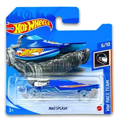 Image of Hot Wheels Mad Splash (HW Blue) 6/10 HW Race Team 2021 222/250 (Short Card) *** COMES IN A KLAS CAR KEEPER PROTECTIVE COLLECTORS CASE GRY23