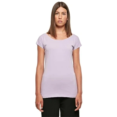 Image of Build Your Brand Women&#039;s Ladies Wide Neck Tee T Shirt, Fliederfarben, XL