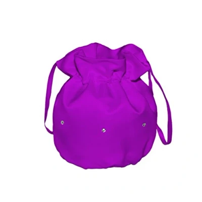 Image of Flora Bridesmaid Bridal Handbag/Girl Holy Communion Dolly Bag,diamante (Purple)