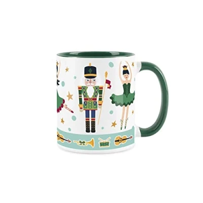 Image of Purely Home Nutcracker Mug White &amp; Green Christmas Festive Coffee/Tea Gift 11oz