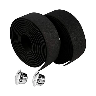 Image of Keen so 2pcs Handlebar Tape, Bicycle Reflective Grip Wrap Tape + 2 Bar Plugs for Cycling Road Bike (Black) Bicycles and spare parts
