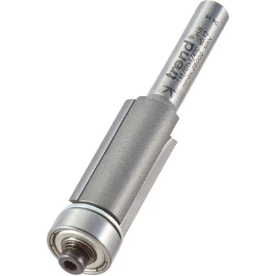 Image of Trend Professional Bearing Guided Trimming Cutter, 1/4 Inch Shank, 12.7mm Cut Diameter, 25mm Cut, 1/2 Bearing, Tungsten Carbide Tipped, T46/01X1/4TC