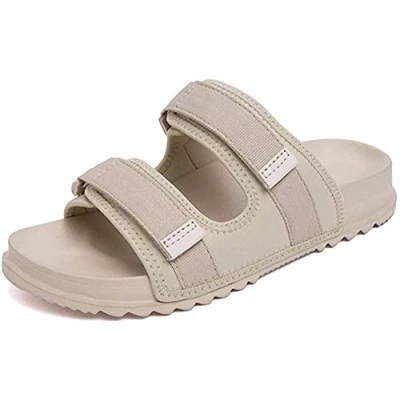 Image of Diabetic Slippers Swollen Feet Walking Shoes,Adjustable Edema Shoes Extra Wide Orthopaedic Comfort Sandals Elderly for Unisex (Beige,39 EU)