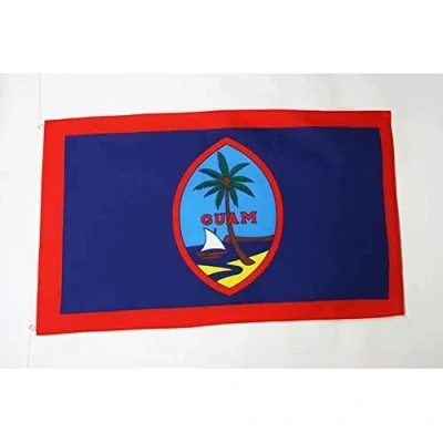 Image of AZ Flag Guam 2x3 Ft 100D Polyester Guamanian Banner with Two Metal Grommets Fade Resistant Vivid Colors 2&#039; x 3&#039; Feet 90x60 Cm