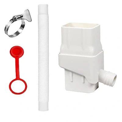 Image of Water Butt Diverter Kit, Rainwater Collection Downpipe Diverter,Butt Connector Pipe Link, for Joining 2 Storage Tanks,Rain Barrels,Water Tanks Together (White)