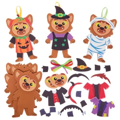 Image of Baker Ross FX628 Werewolf Decoration Kits Pack of 8, Halloween Craft for Kids