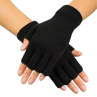 Image of Boland 80s Black Fingerless Gloves, 1980s Fancy Dress Accessory, 80s, Party, Festival, Carnival, Adult, One Size