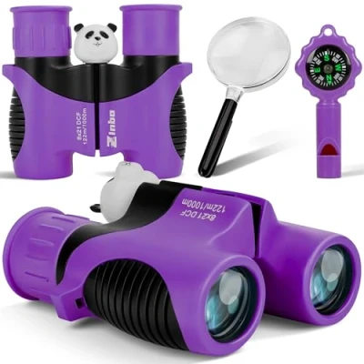 Image of Binoculars for Kids, Toys 3 12 Year Old Girls and Boys, Bird Watching Hiking 4 5 6 7 8 9 Girl Boy Christmas Birthday Gifts, Outdoor Kid Set with Magnifying Glass &amp; Compass
