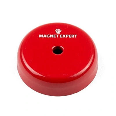 Image of Alnico Shallow Pot Magnet for High Temperature, Engineering, and Manufacturing Applications 38mm dia x 10mm thick c/w 5.2mm countersunk hole 13kg Pull