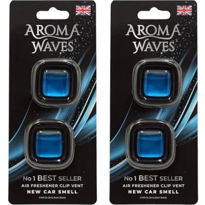 Image of Aroma Waves Fresh New Car Air Freshener Clip on Vent Grill Twin Pack (2)
