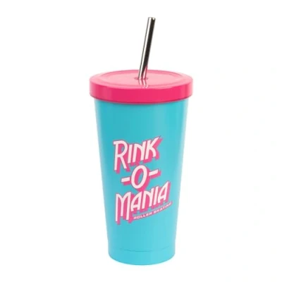 Image of Grupo Erik Stranger Things Tumbler with Straw &amp; Lid 550 ml Stainless Steel Travel Mug, Mug Straw, Cup Gifts, Merchandise
