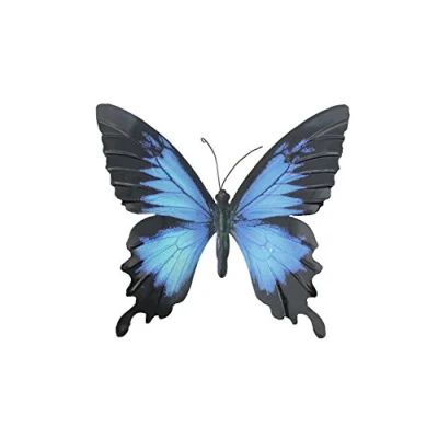 Image of Primus Large Metal Butterfly Blue and Black Outdoor Garden Home Decoration Wall Art