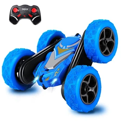 Image of Remote Control Cars, RC Stunt Car Toys for Boys Girls, 2.4Ghz Double Sided 360 Flips Rotating 4WD Off Road Racing with Led Headlights, Perfect Kids Gifts on Birthday Christmas (Blue)