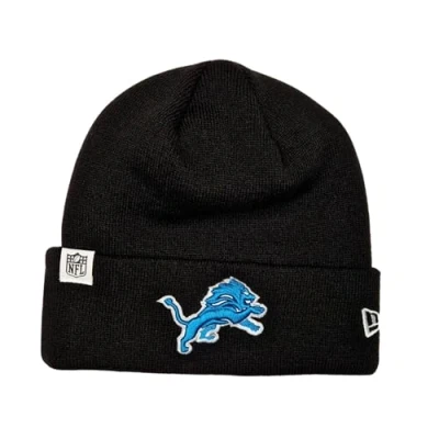 Image of New Era Detroit Lions NFL Loop Label Knit Black Beanie
