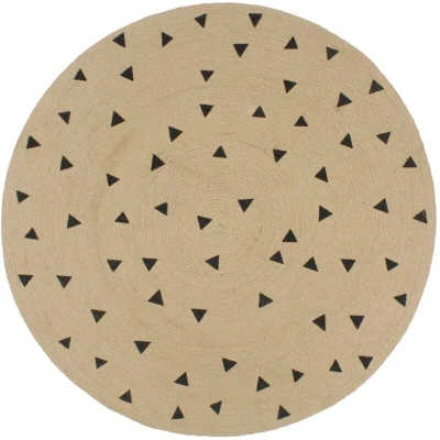 Image of vidaXL Handmade Rug Jute with Triangle Print 150 cm