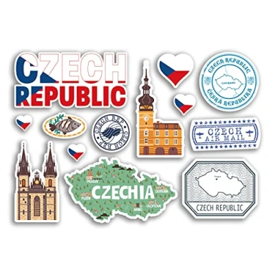 Image of A5 Sticker Sheet Czech Republic Vinyl Stickers Map Europe Country Holiday Flag Travel #78462