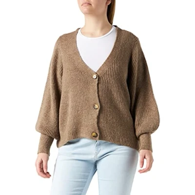 Image of ONLY Women&#039;s ONLCLARE L/S Cardigan KNT NOOS Sweater, Caribou, S