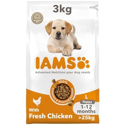 Image of IAMS Complete Dry Dog Food for Puppy Large Breeds with Chicken 3 kg