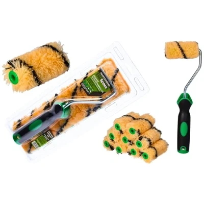 Image of ToolSpace 10x Paint Roller Made of Polyacrylic 7 Cm Orange Roller, Wall Replaceable Ergonomic Handle Brush Renovation