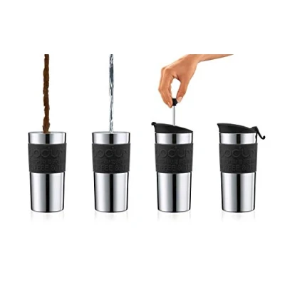 Image of BODUM Travel French Press Coffee Maker, Vacuum, Small, 0.35 L Black