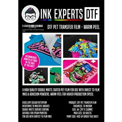 Image of Ink Experts DTF A4 Direct to Film Warm Peel PET 50 Sheets