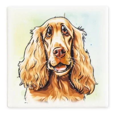 Image of Art of Arora 2953 Cocker Spaniel Ceramic Coaster 10 x 10cm