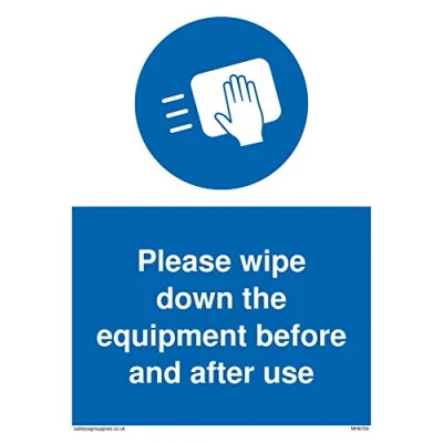 Image of Please wipe down the equipment before and after use