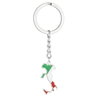 Image of JSGHGDF Stylish Italy Map Keychain Stainless Steel Material Key Jewelry Holder Keyring For Keys