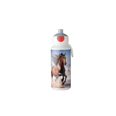 Image of Mepal Drinking Bottle Pop up Campus Leak Proof Drink For School BPA free &amp; Dishwasher Safe 400 ml Wild Horse