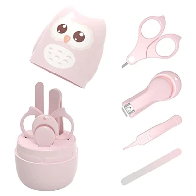 Image of DZOZO Baby Nail Clipper Kit Manicure Grooming Set Care Pedicure Tool 4 in 1 Clippers Scissor File Tweezer