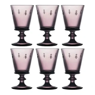 Image of La Rochere Bee Wine Glass Purple 240ml Set Of 6