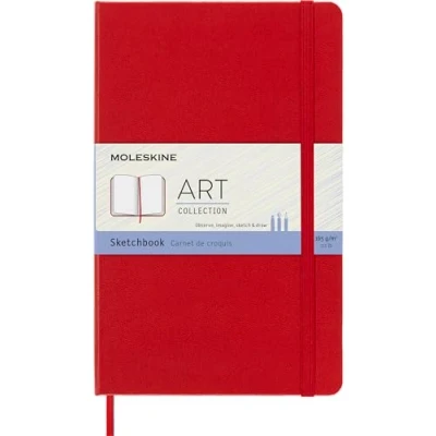 Image of Moleskine 13 x 21 cm Large Art Collection Watercolour Notebook Sketchbook Album for Drawing with Hard Cover, Paper Suitable Water, Colours and Pencils, Red