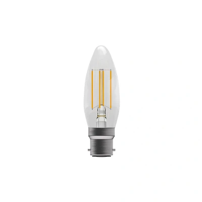 Image of Non Dimmable Clear LED Filament Candle B22 2700K 3.3W Bell Lighting
