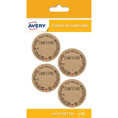Image of Avery Bag of 20 Homemade Labels for jams, Diameter 47.5 mm
