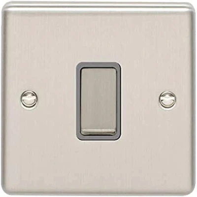 Image of Enhance Decorative 20A Switch Satin Stainless Finish with Grey Trim Steel,EN20ASWSSG