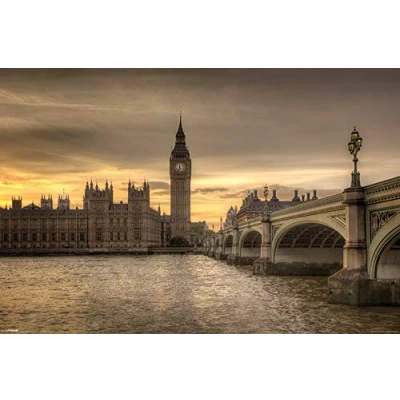 Image of Pyramid International Autumn Skies, London, England Maxi Poster, Wood, Multi Colour, 61 x 91.5 cm