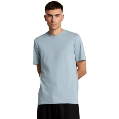 Image of Lyle and Scott T shirt Plain Ash Light Blue size L