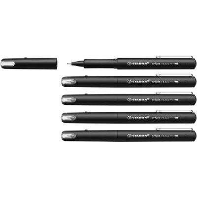 Image of STABILO dr!ver Premium Fineliner Fine Pack of 5 Black