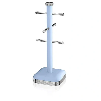 Image of Swan Retro Cup holder 6 cups capacity Stainless steel Blue